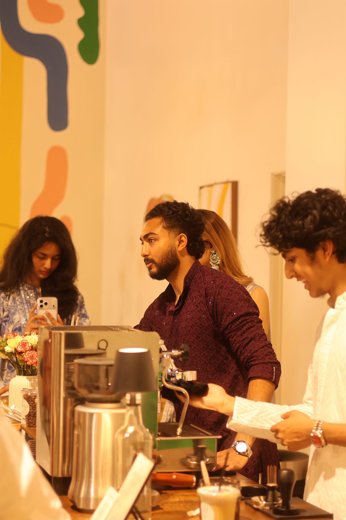 Pour & Co baristas working the cart